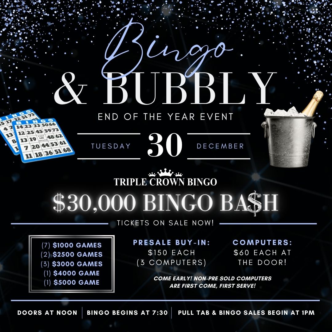 BINGO & BUBBLY END OF YEAR
